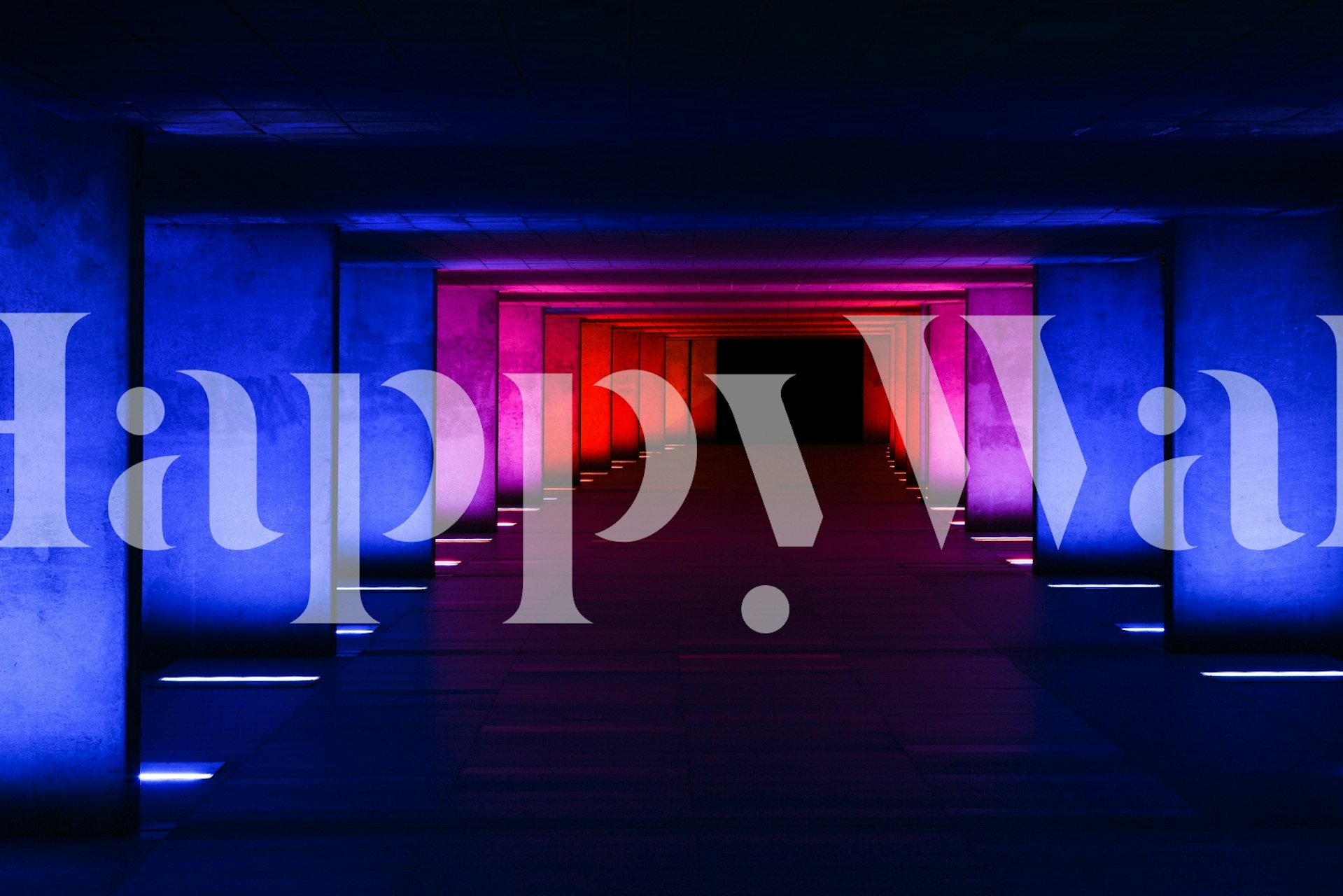 Colorful tunnel with vibrant blue and pink lights wallpaper