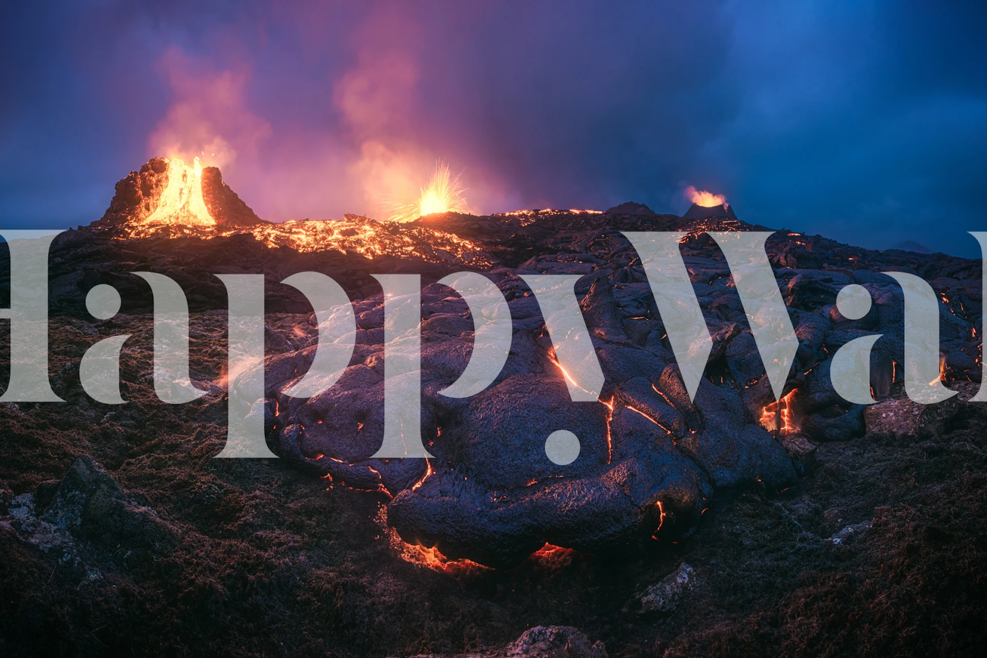 Iceland Go With The Flow Tapete in einem Raum