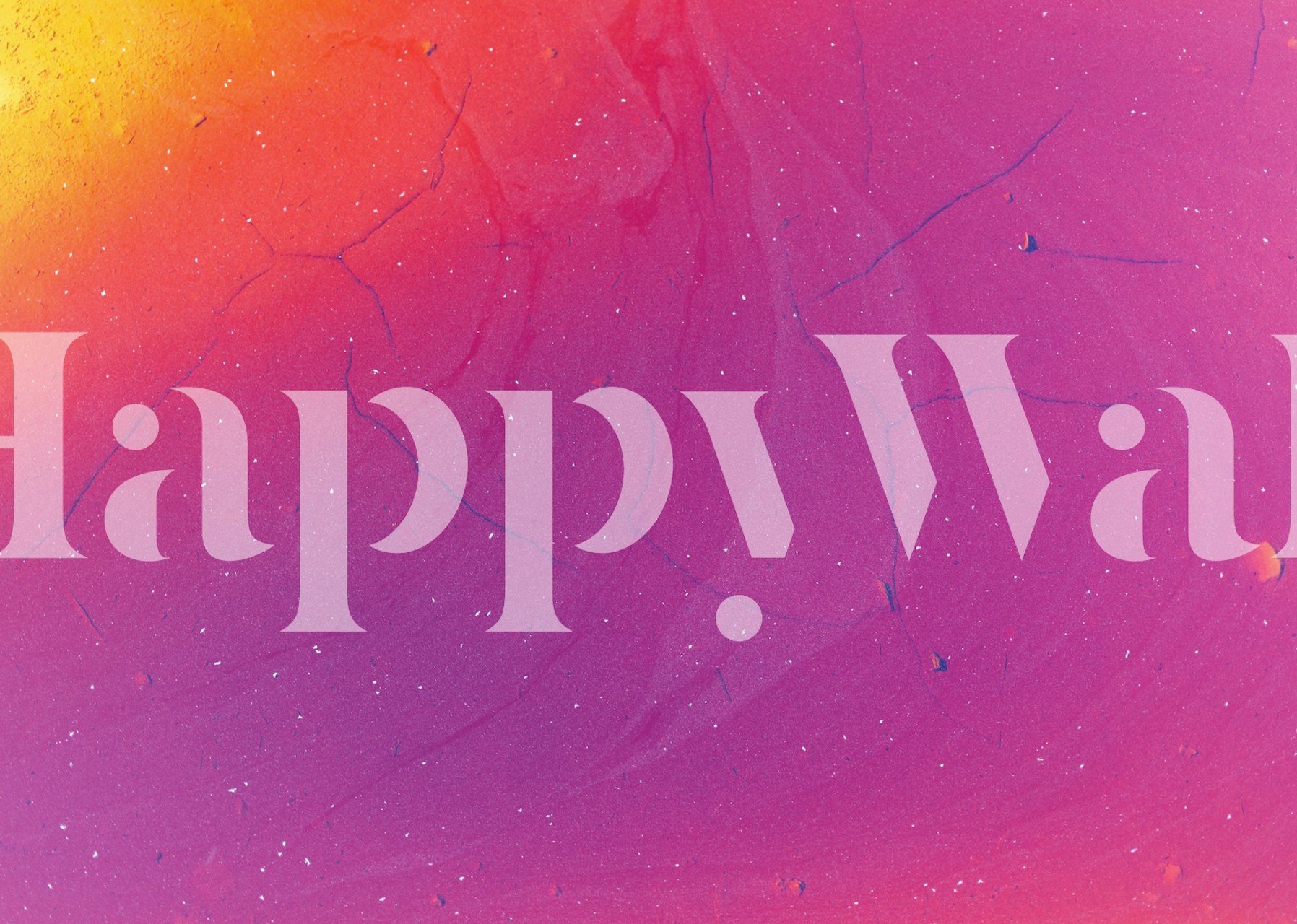 Color gradient wall mural with orange, pink, and purple hues with subtle textures and light specks.