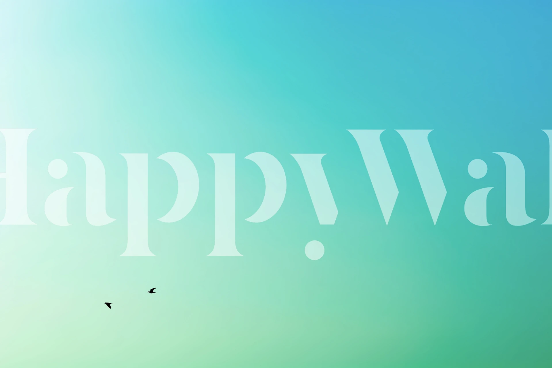 Blue gradient background with birds wallpaper