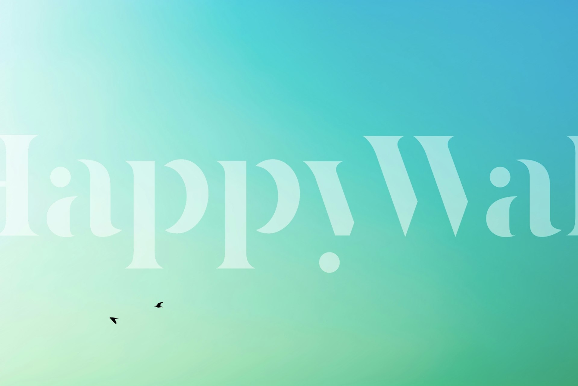 Blue gradient background with birds wallpaper