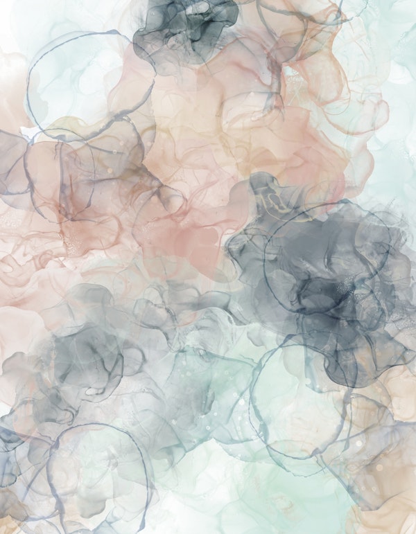 Blush And Teal Alcohol Ink