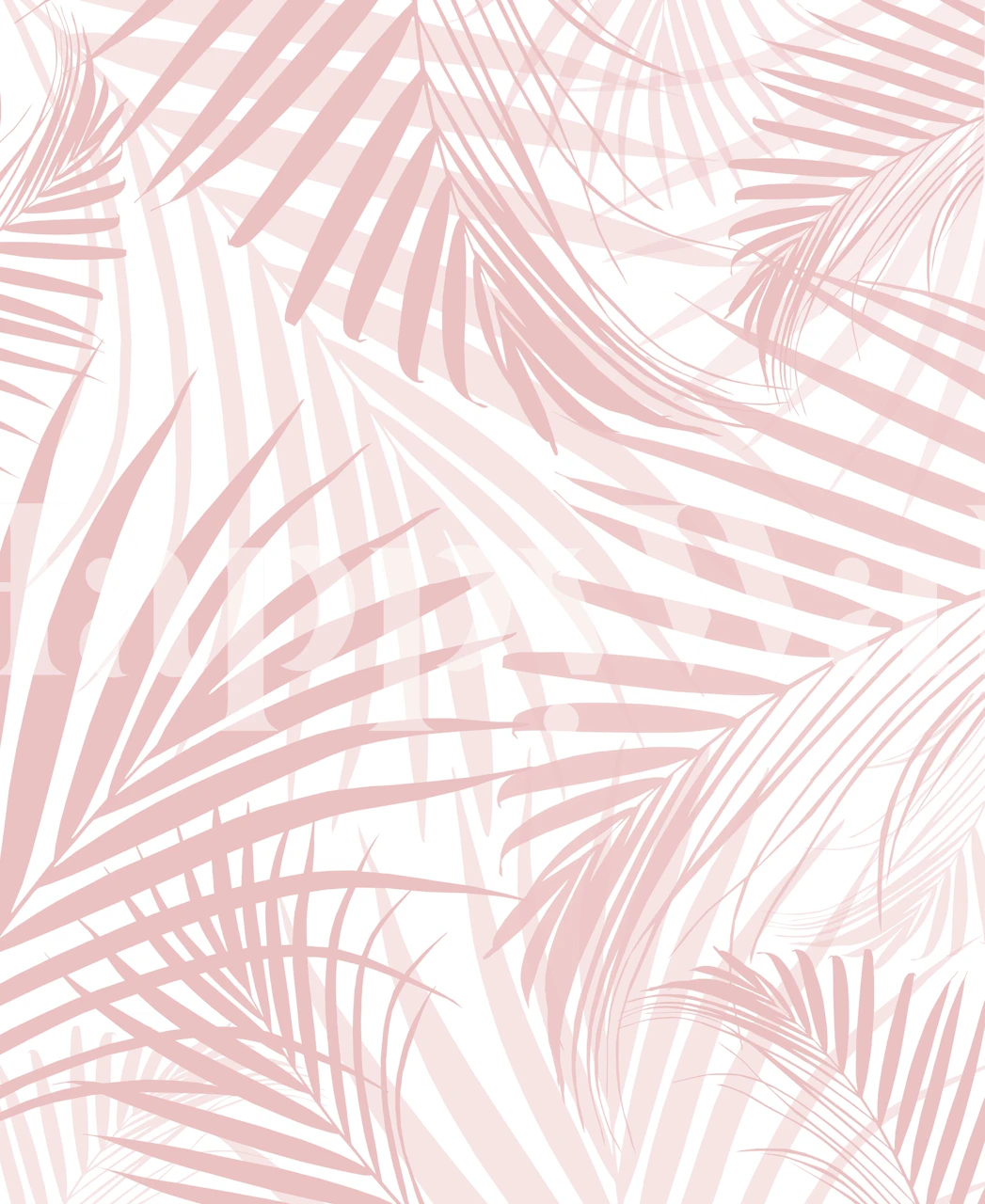 Tapeta Blush Pink Palm Leaves w pokoju