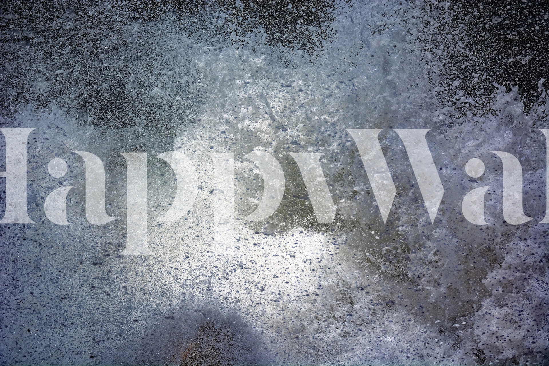 Abstract splash in shades of blue and white wallpaper