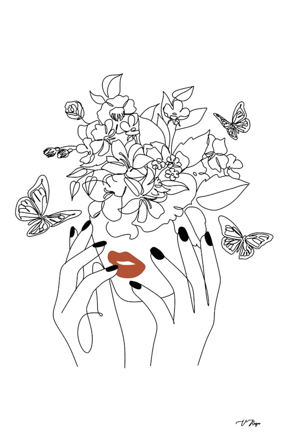 Woman Head with flowers