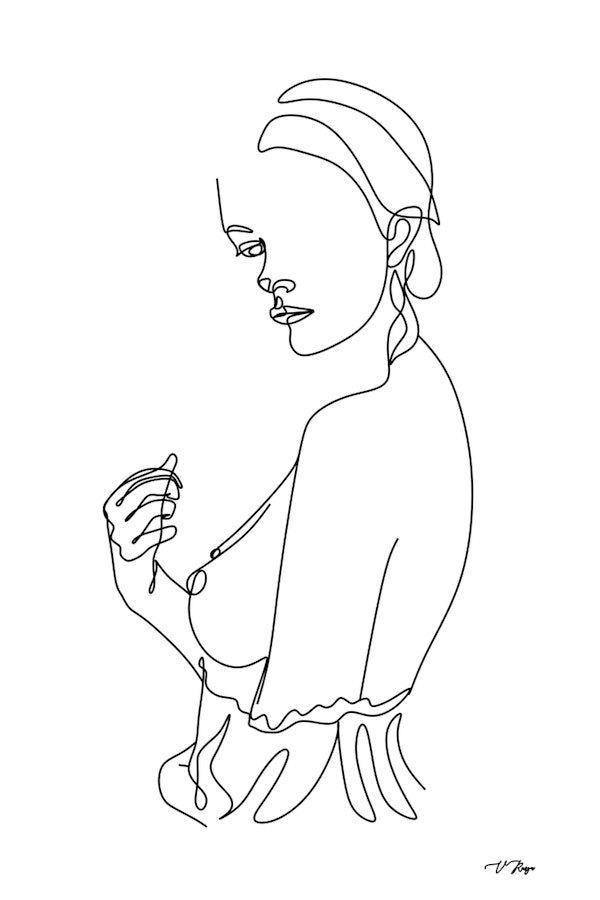 Line art female nudity