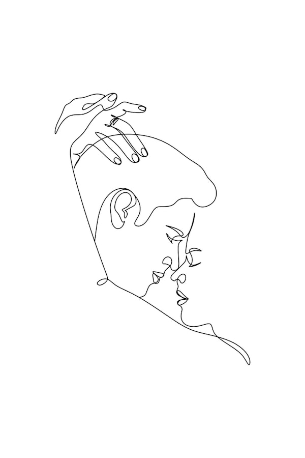Lovers Hug Line art