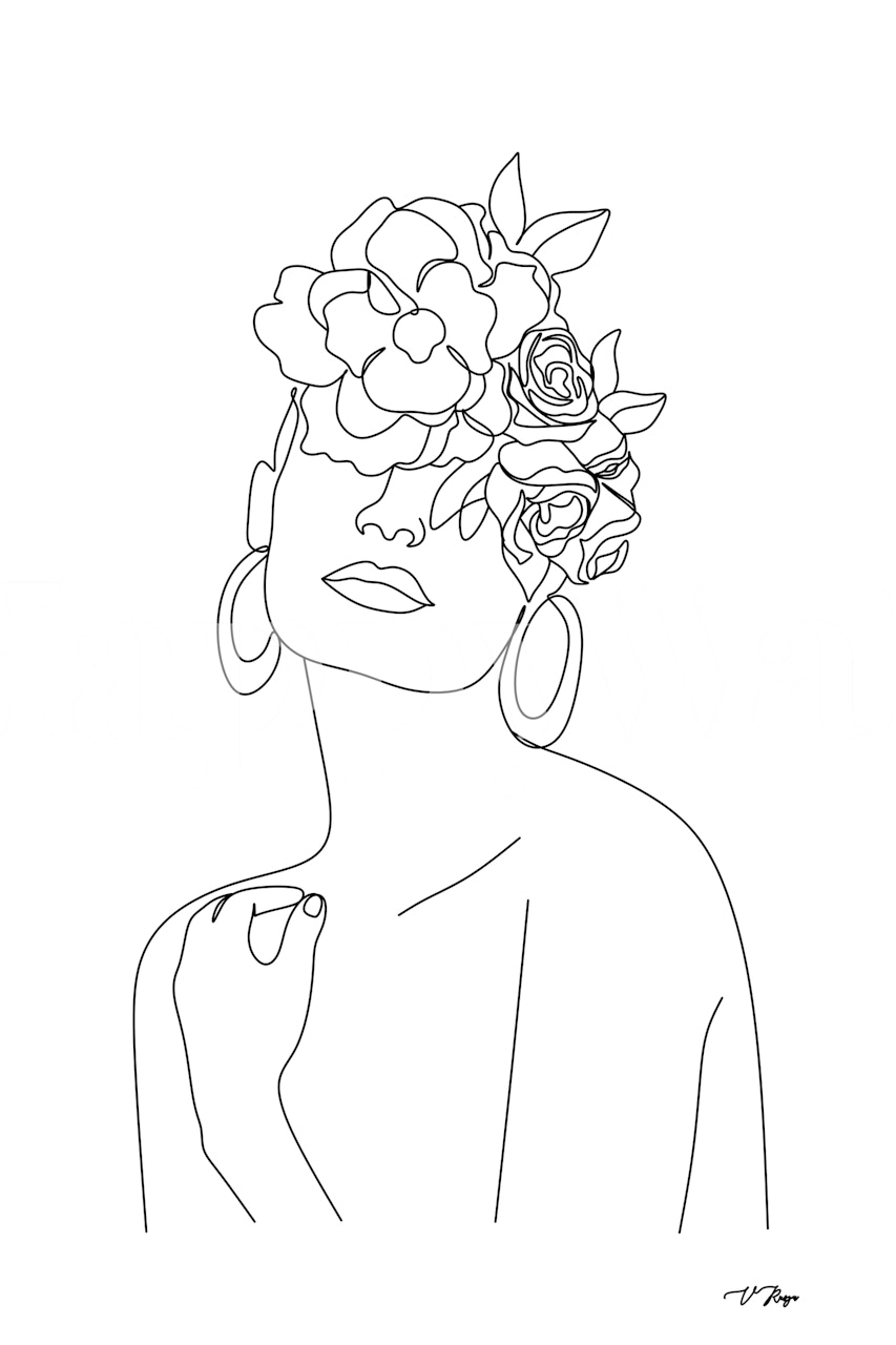 Wallpaper Flower head Art u modernoj sobi