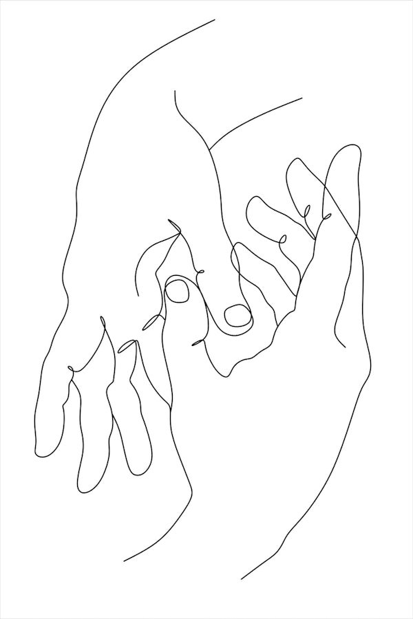 Hands Love Line art