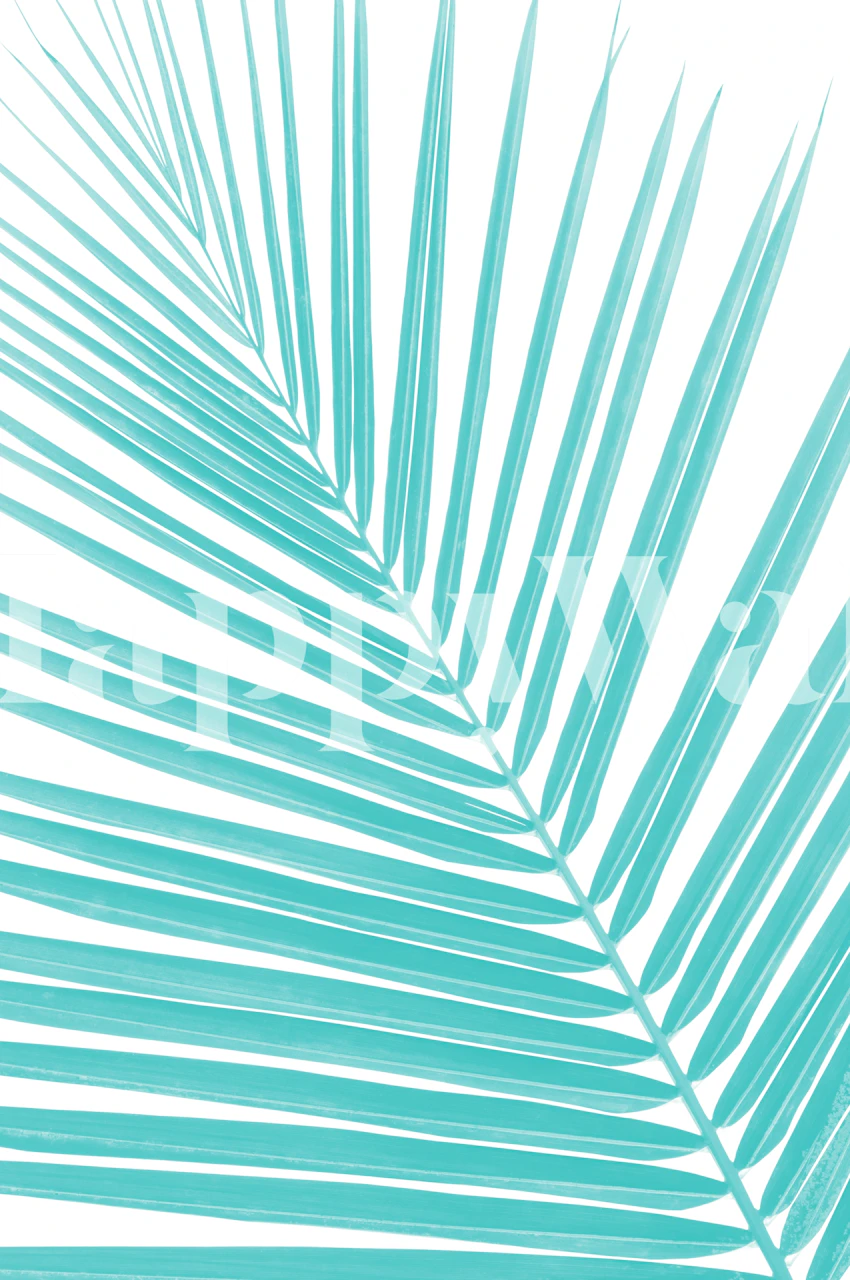 Design de papier peint Soft Turquoise Palm Leaf