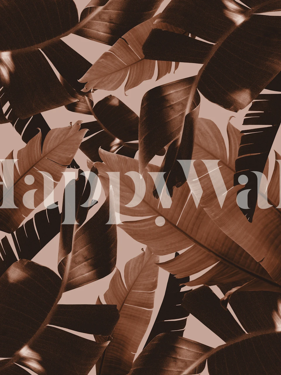 Banana palm leaves wallpaper in a room