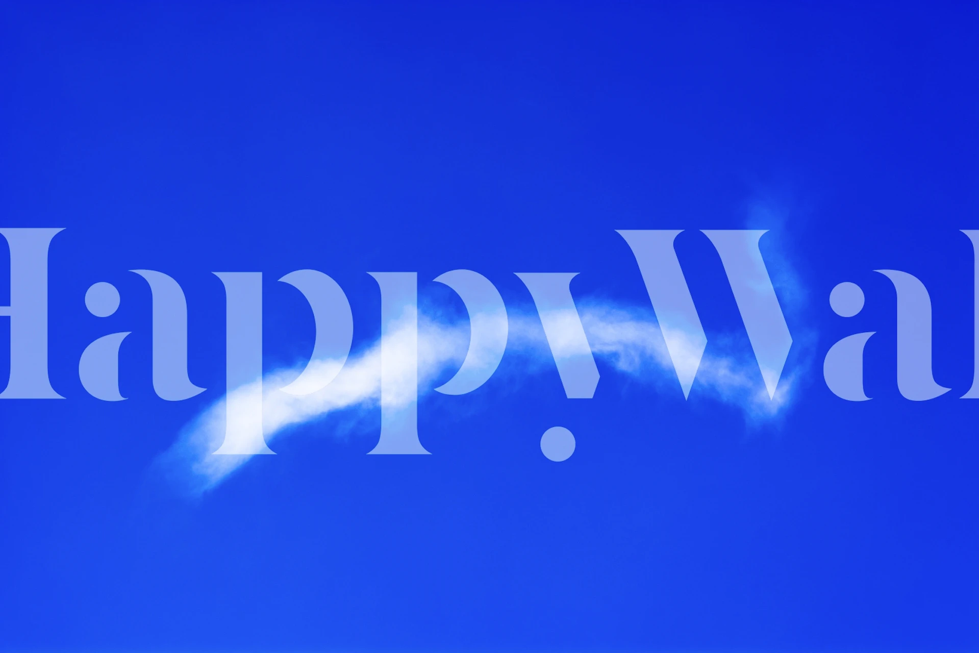 Single white cloud on a blue sky wall mural