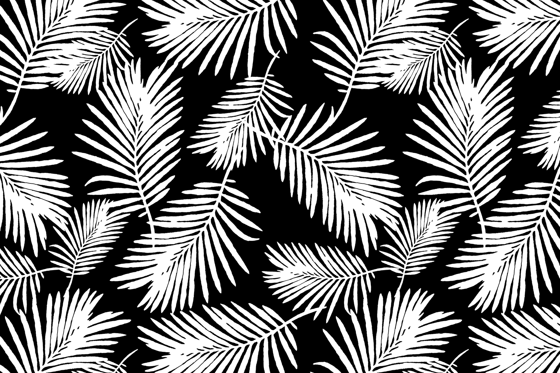 Tropical Wallpaper | Black and White Palm Leaf Design | Happywall