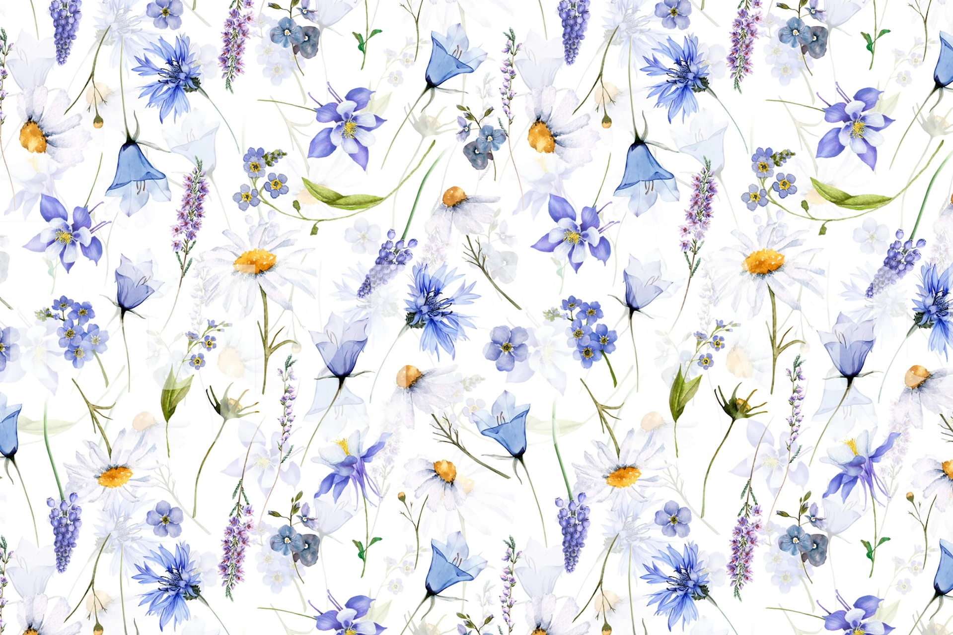 Bluebells And Daisies Meadow tapet i ett rum