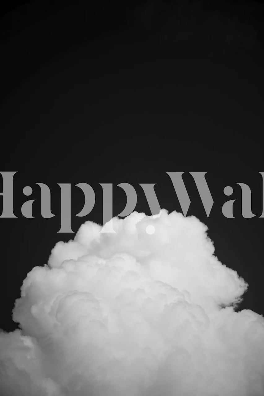 White clouds against a black background wallpaper