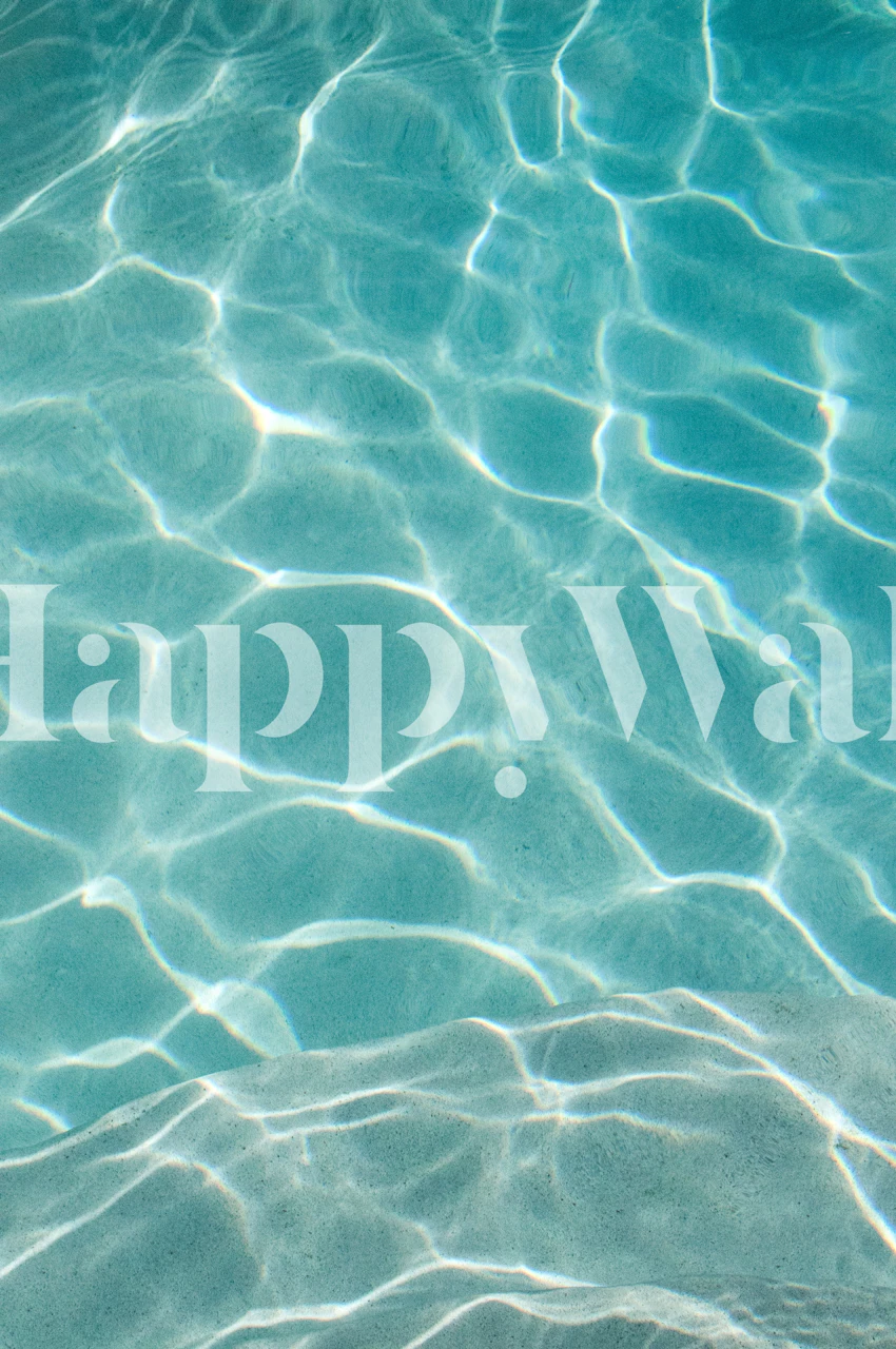 Water reflection wallpaper in a room