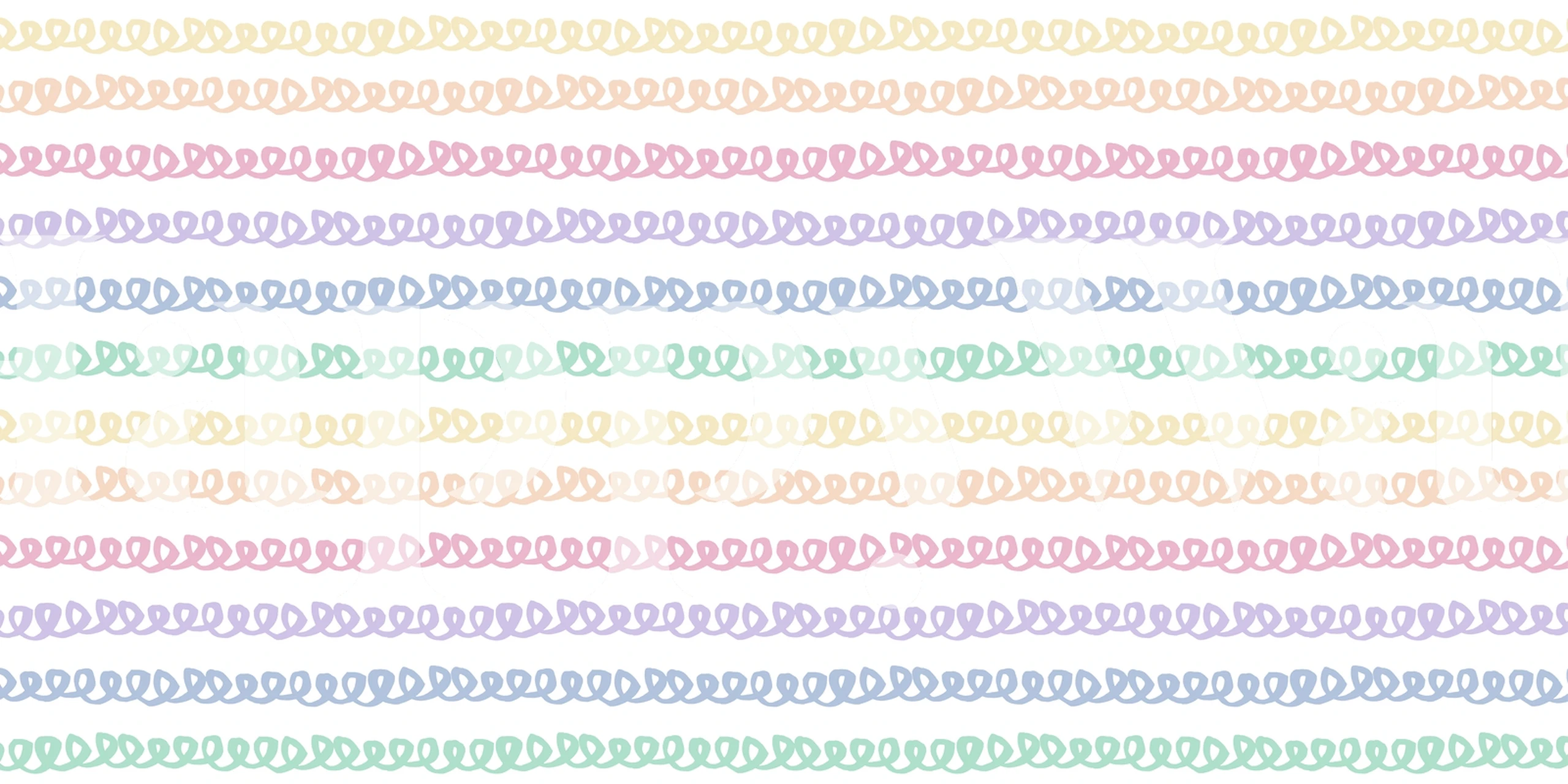 Dizajn tapeta Rainbow Squiggles u sobi