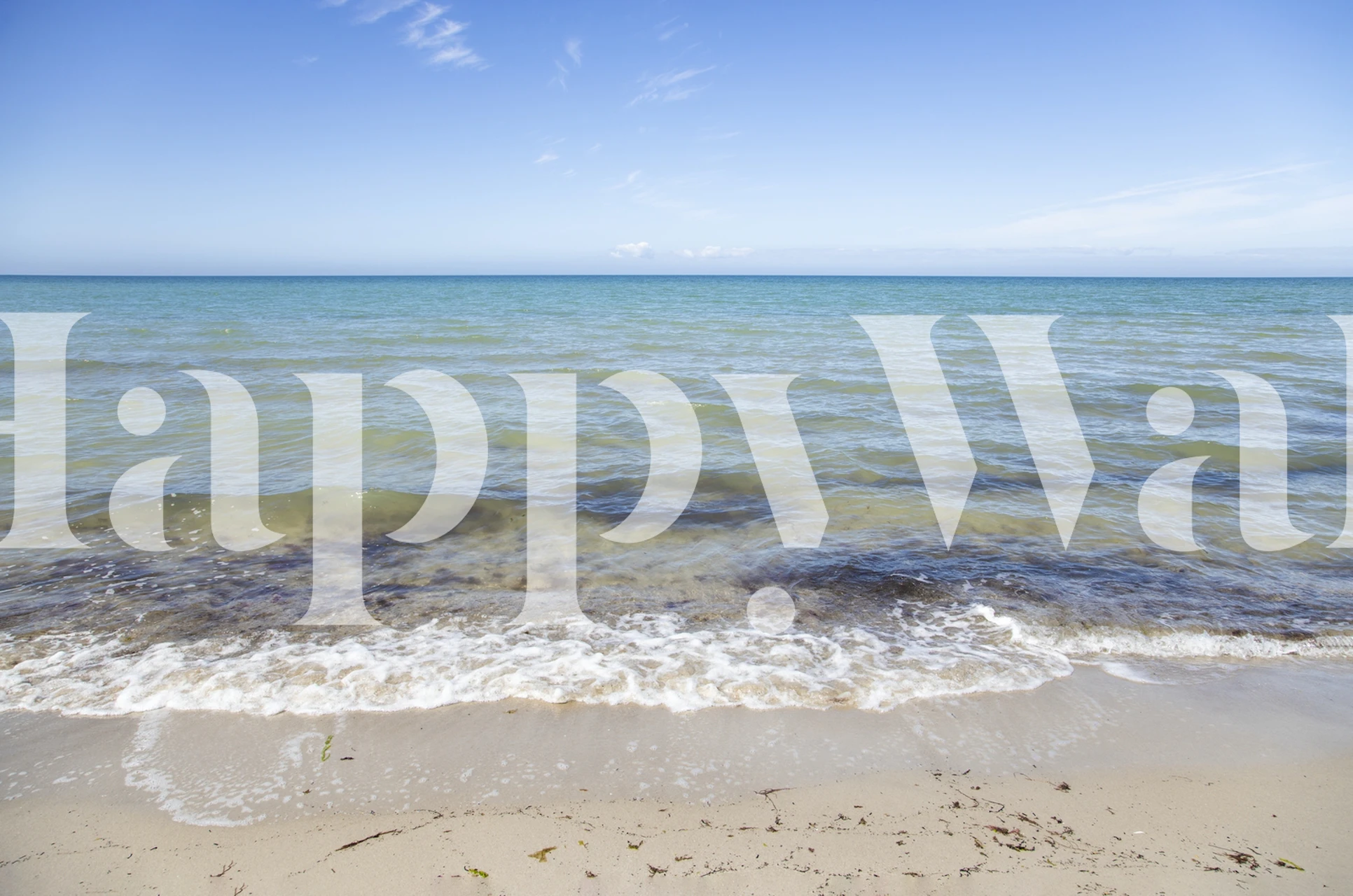 Klar Östersjöstrand med mjuka vågor som rör vid sandstranden fototapet