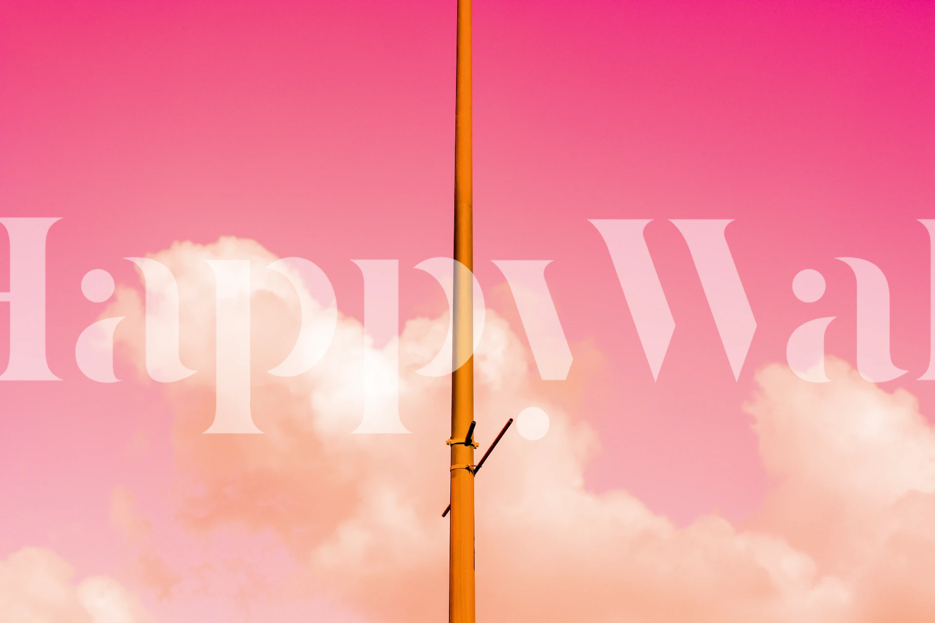 Pink gradient sky with clouds wallpaper