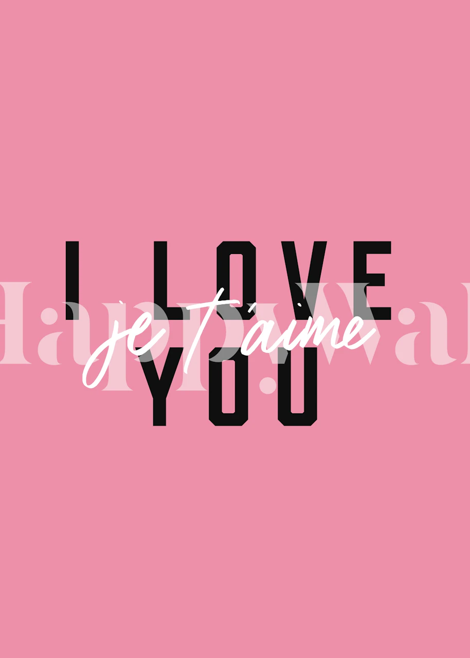 I Love You tapet installerad i ett rum