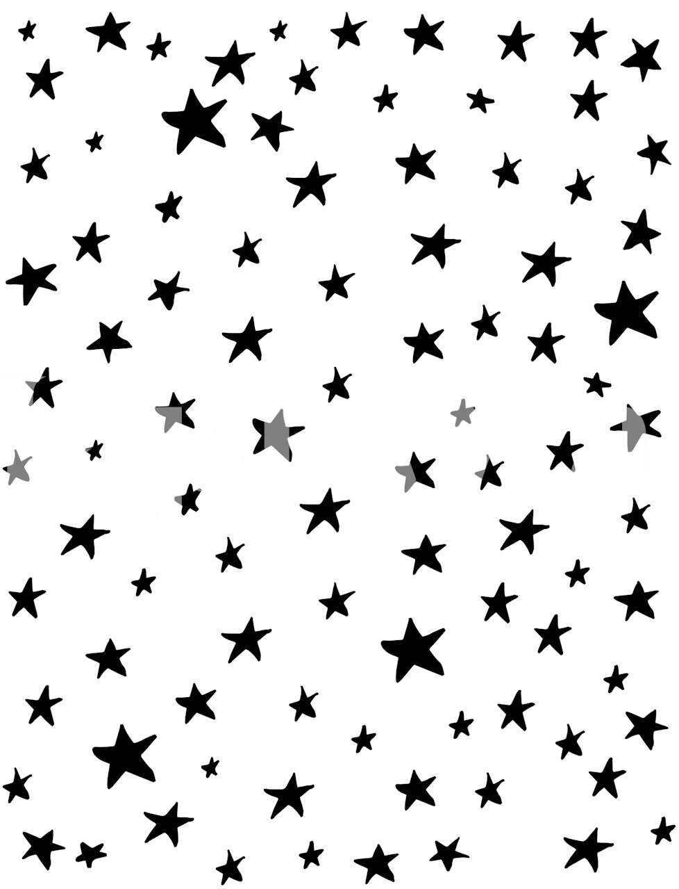 Black and white stars wallpaper in a room