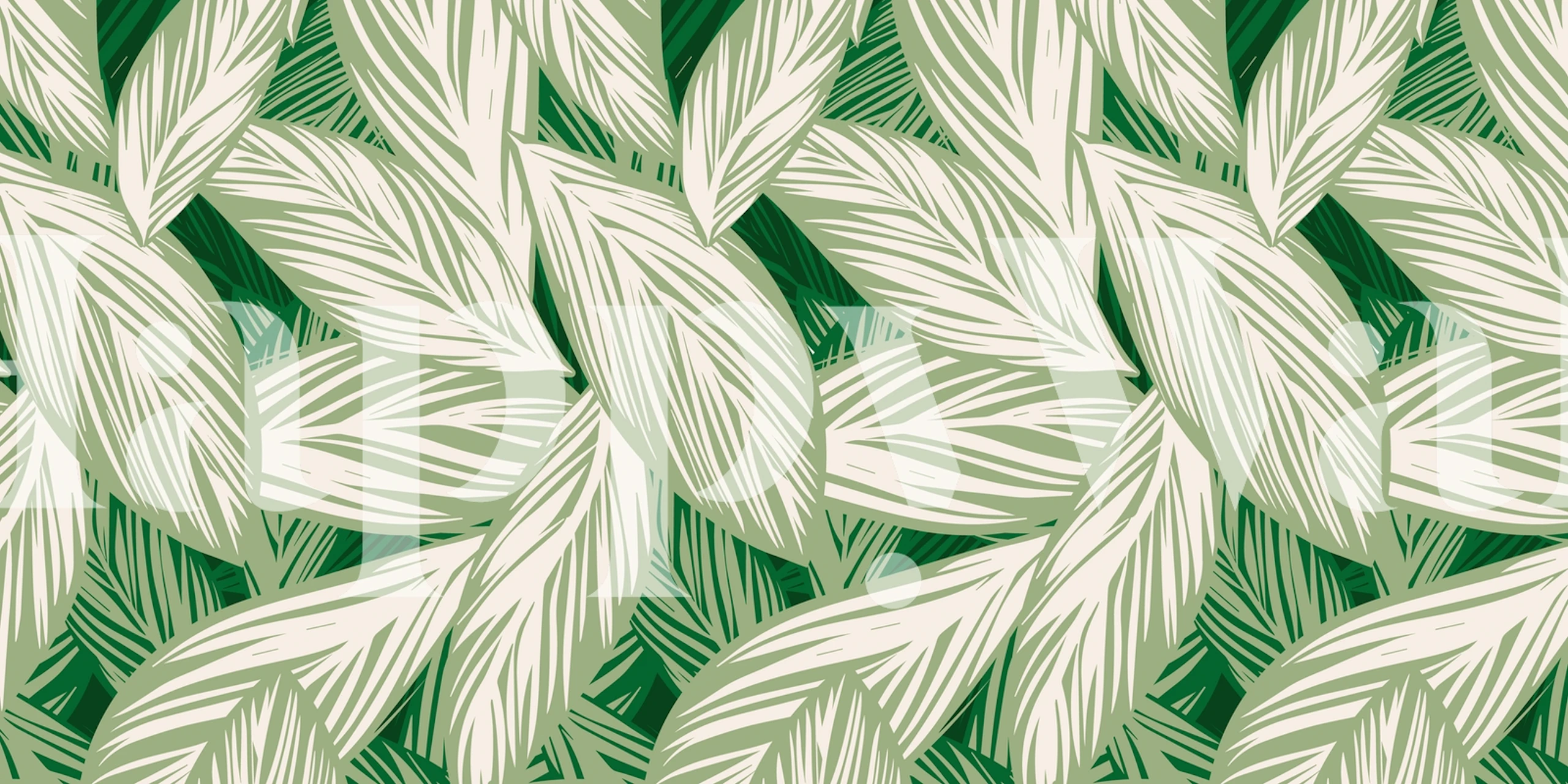 Lush leaf wallpaper in a room