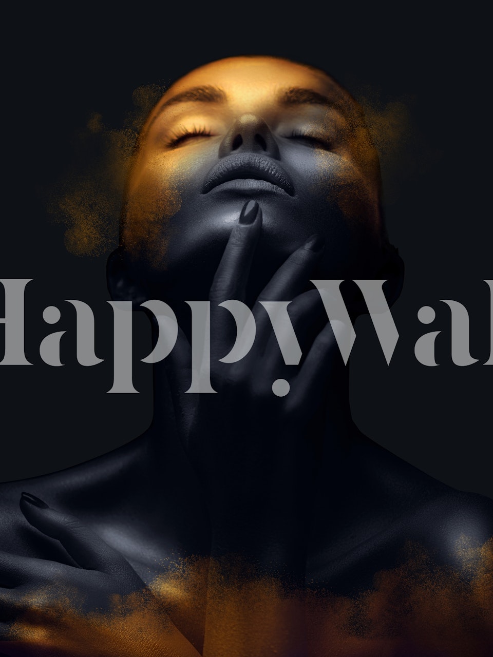 Abstract black and gold woman portrait wallpaper