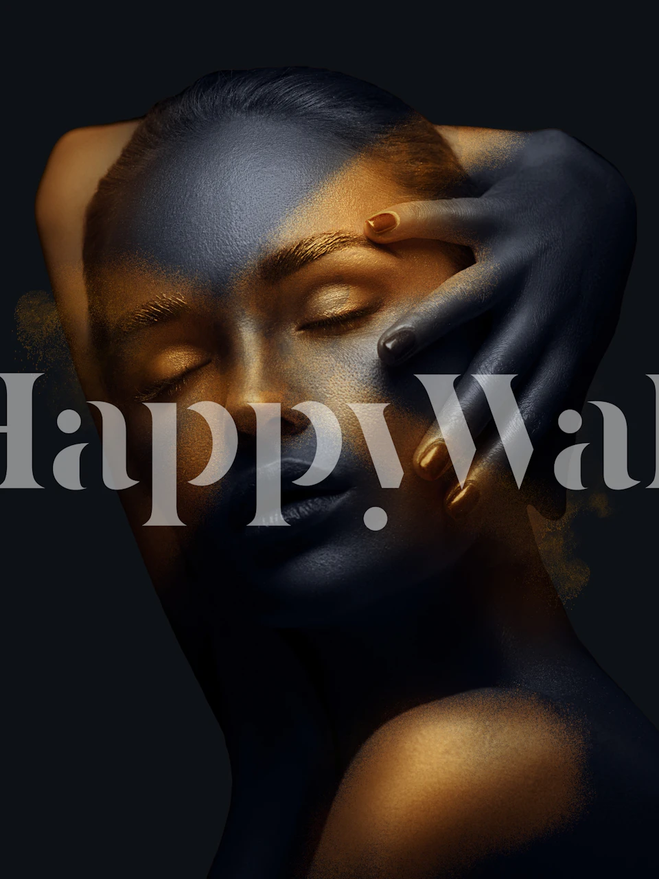 Gold Girl 2 wallpaper in a modern room