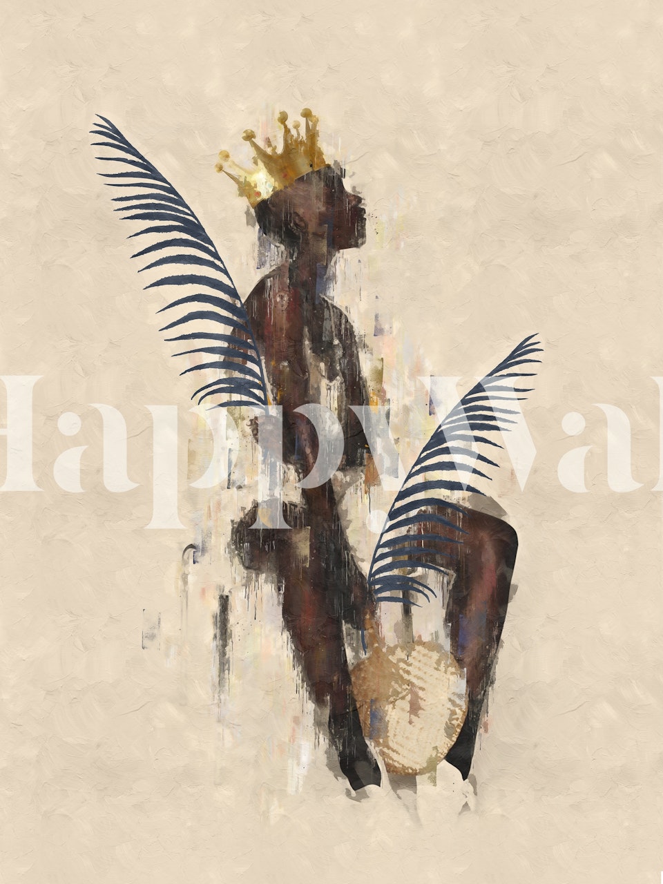 Papel de parede Gold Girl 4 em um quarto elegante