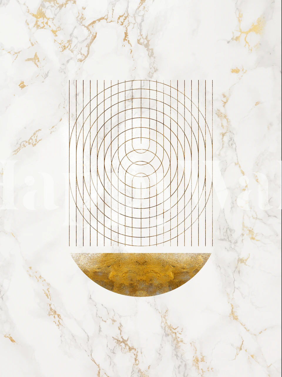 Elegant gold and white abstract design wallpaper