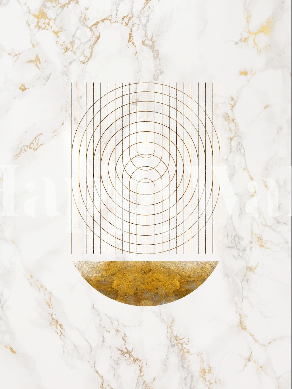 Elegant gold and white abstract design wallpaper