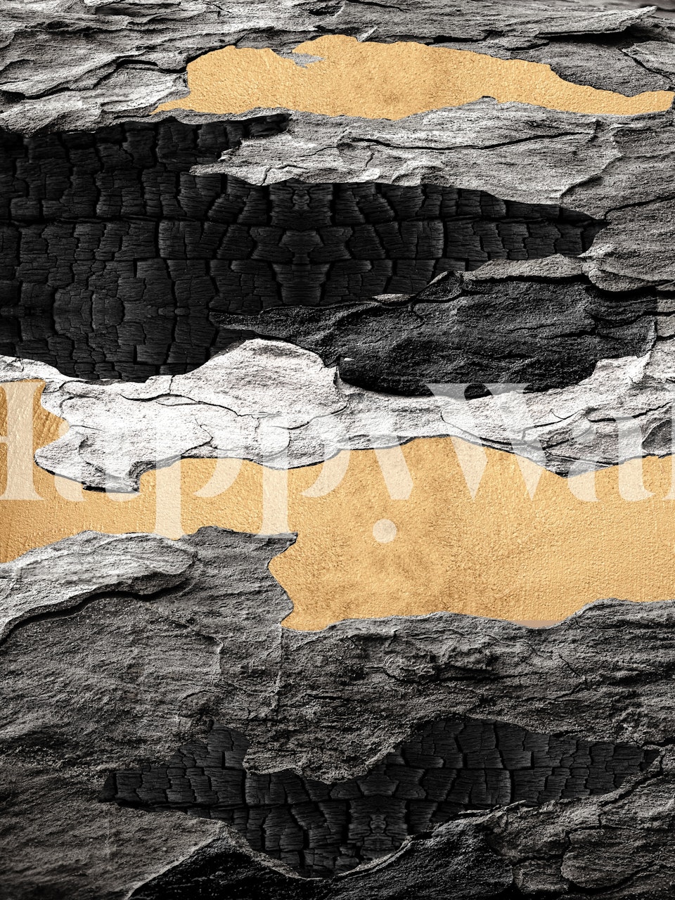 Abstract textured wallpaper in gold, black, and white tones