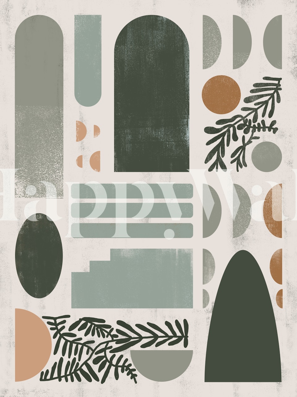 SHE Green 4 wallpaper in a modern room