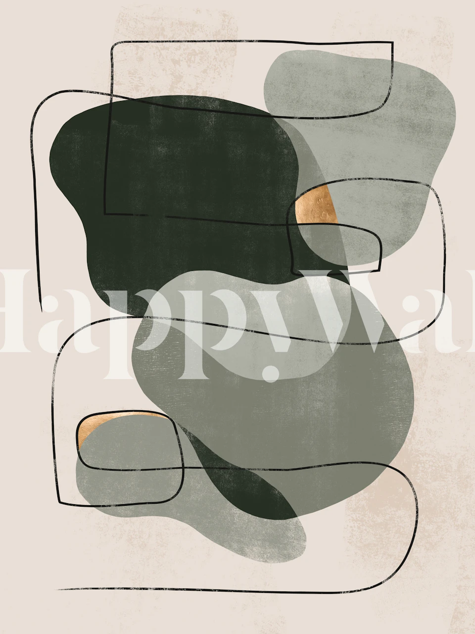 SHE Green 8 abstrakt tapet i et rum