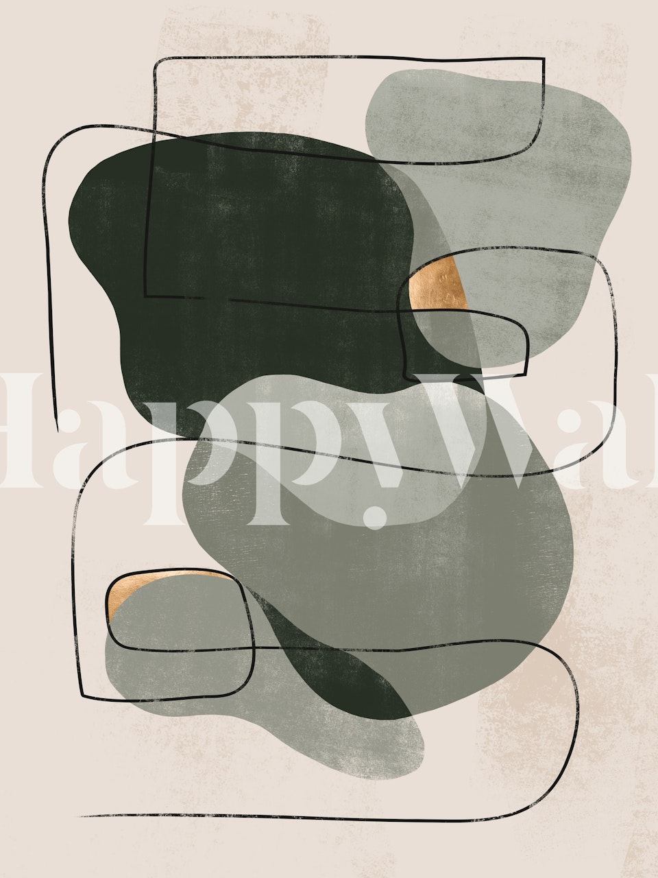 SHE Green 8 abstract wallpaper in a room