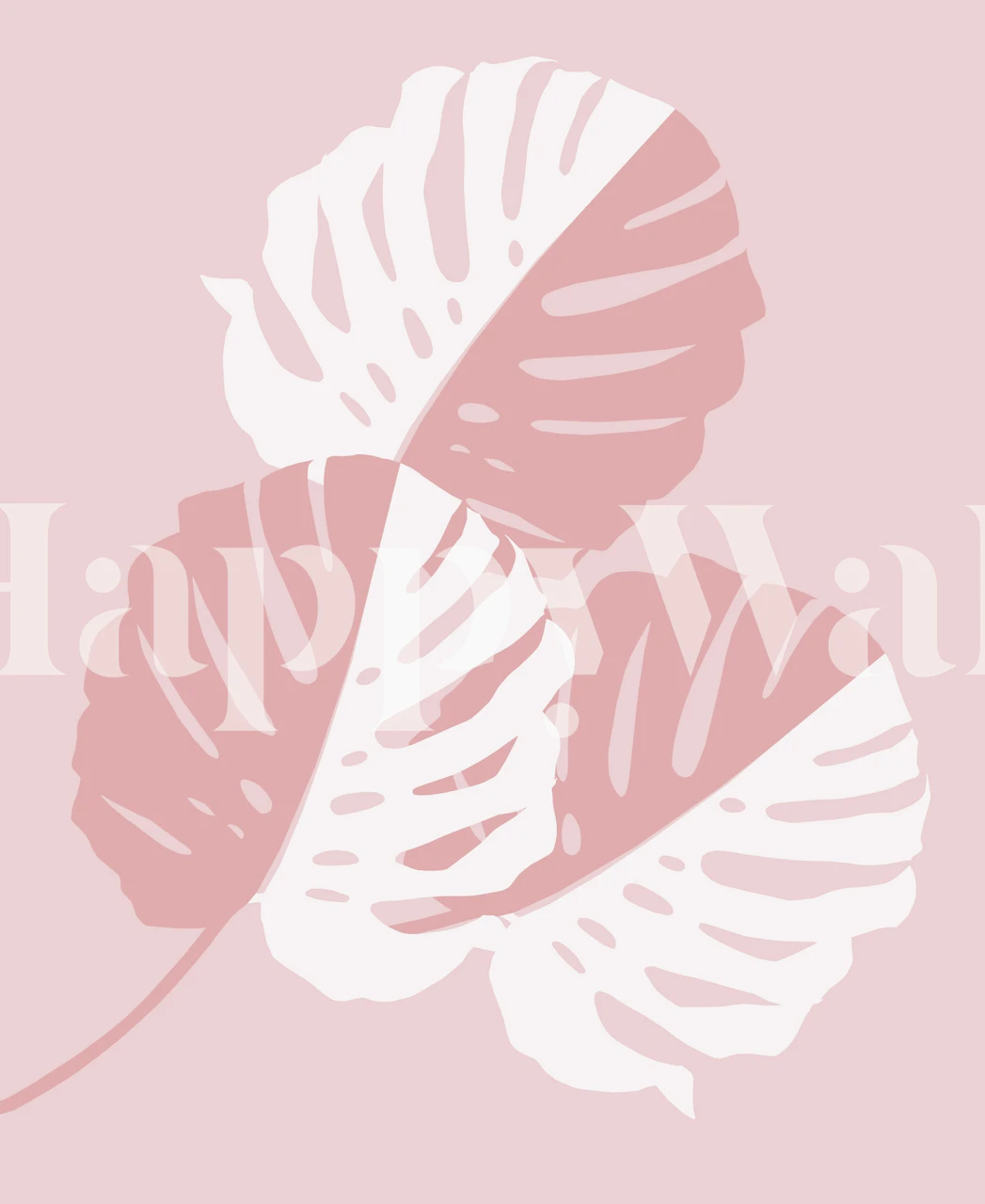 Fotomural patrones de hojas de monstera sobre fondo rosa