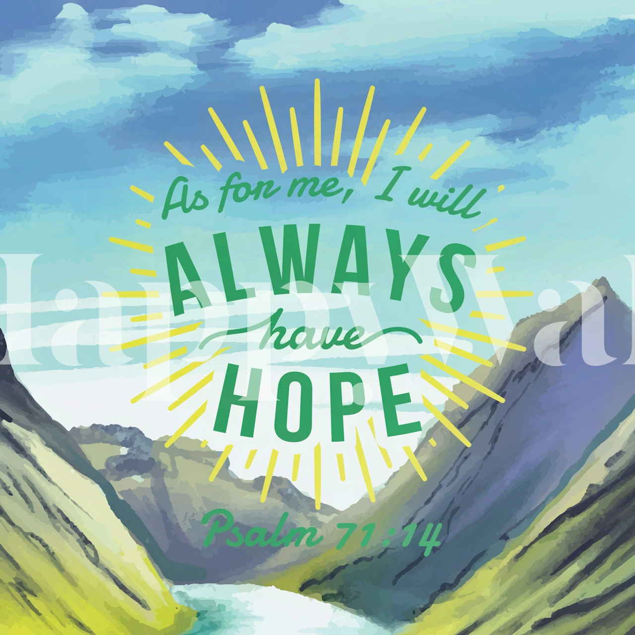 Always Hope Positivity Art wallpaper in a room