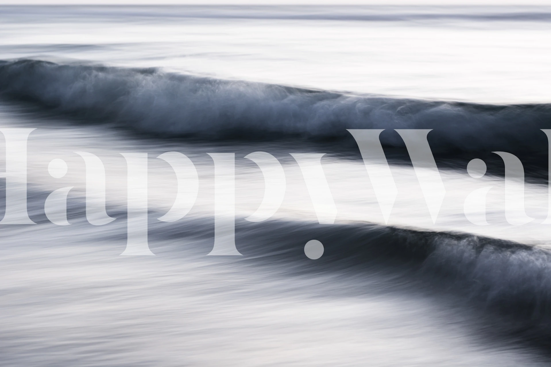 Waves wallpaper displayed in a room