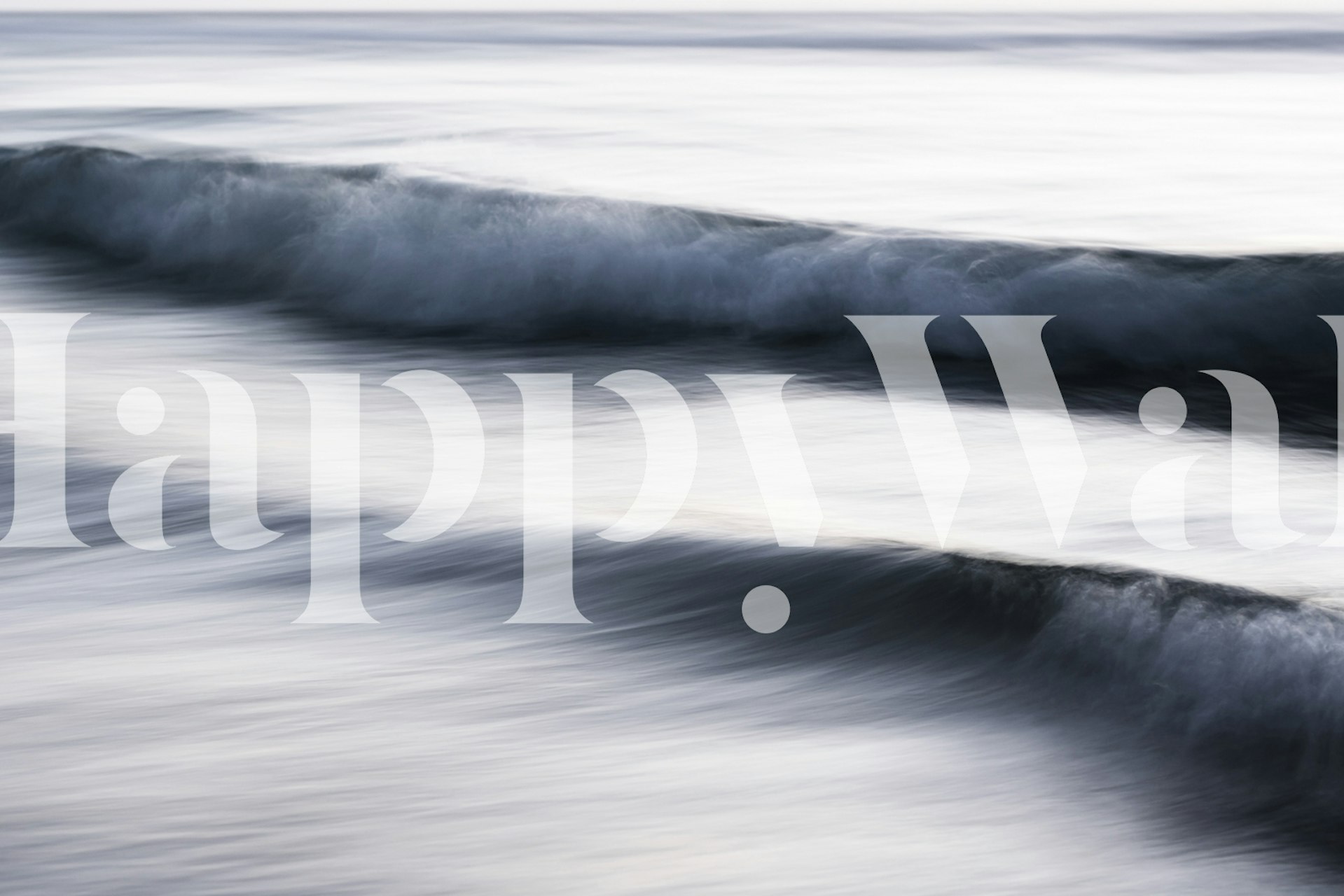 Waves wallpaper displayed in a room