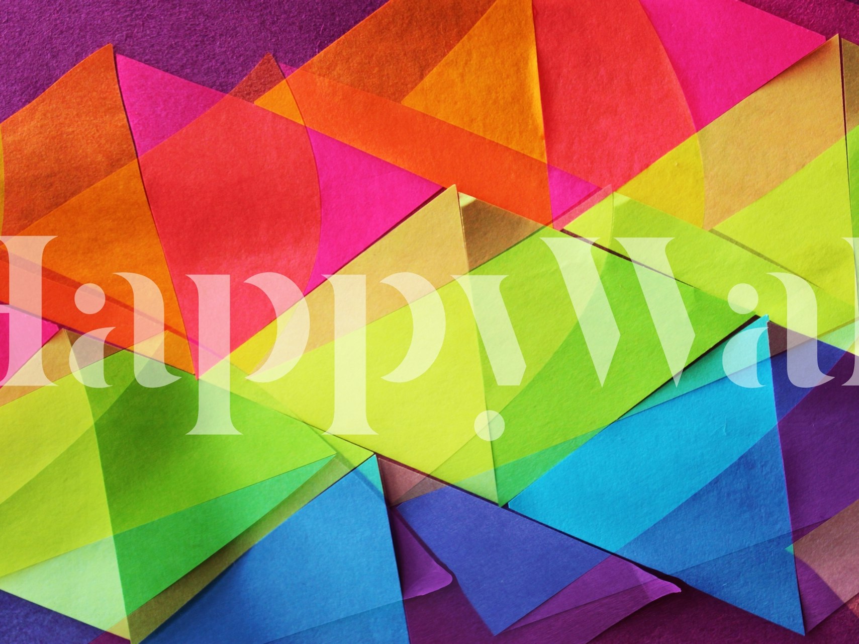 Colorful geometric triangle pattern wall mural