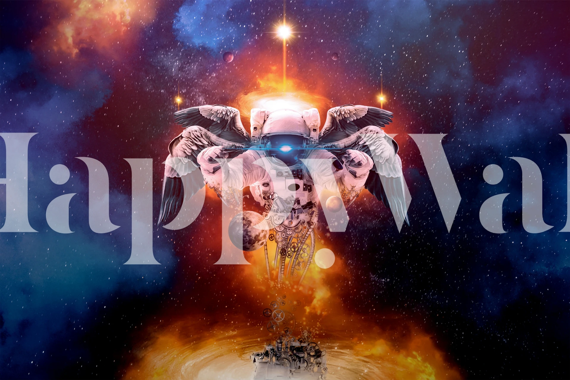 Tapeta inspirowana niebem w pokoju