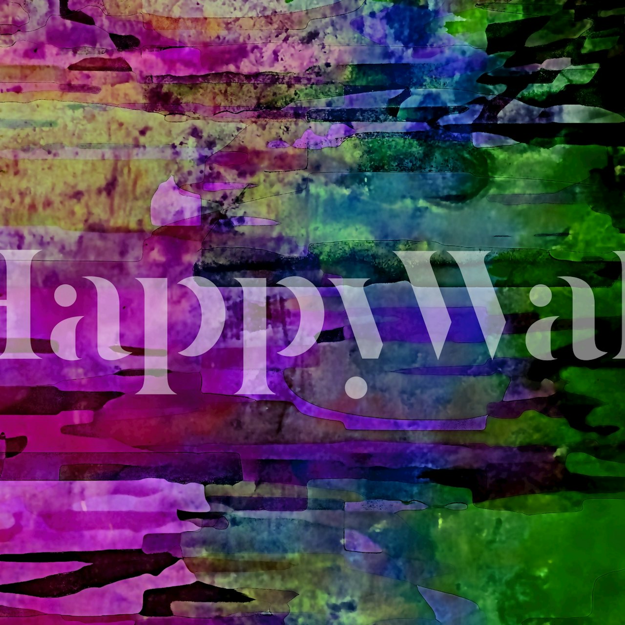 Abstract watercolor strokes in purple, green, and blue wallpaper
