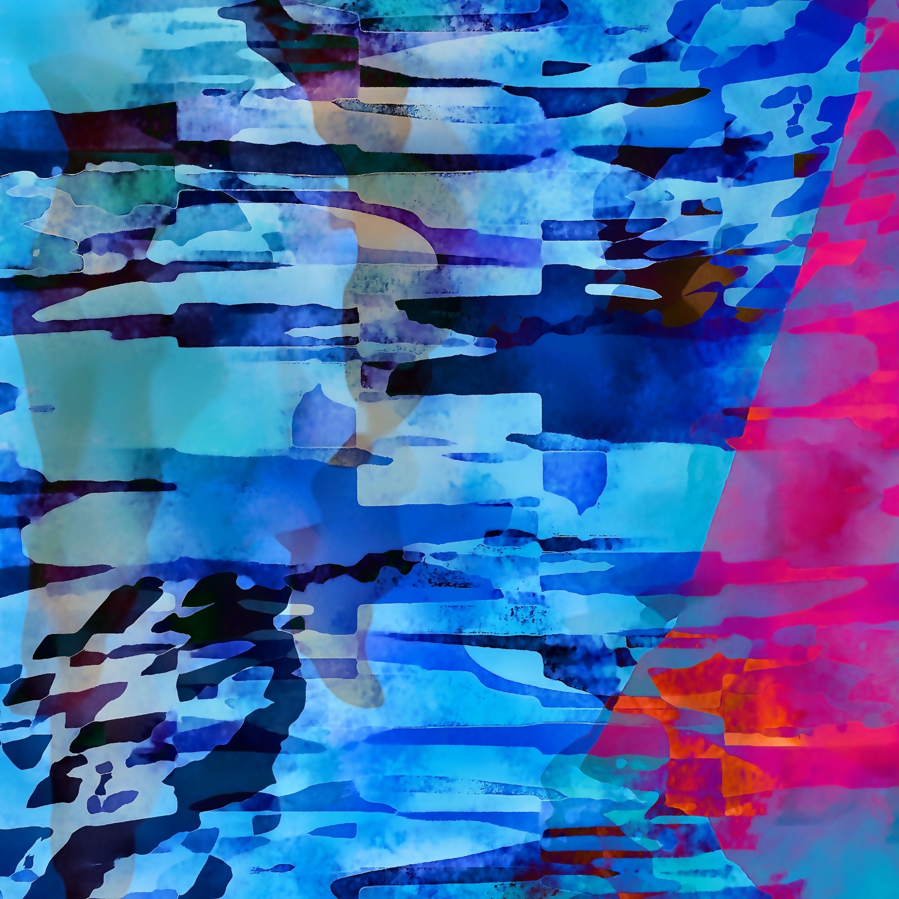 Blue Pink Abstract Wallpaper - Buy Online | Happywall