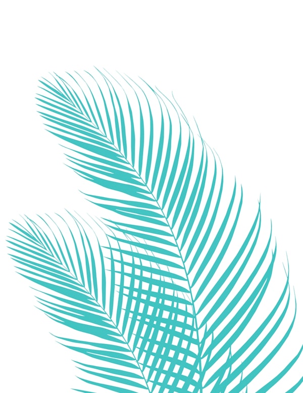 Palm Leaves Soft Turquoise 5
