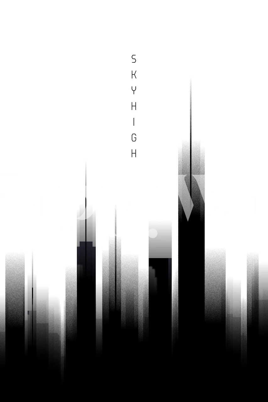 Black and white urban skyline silhouette wallpaper