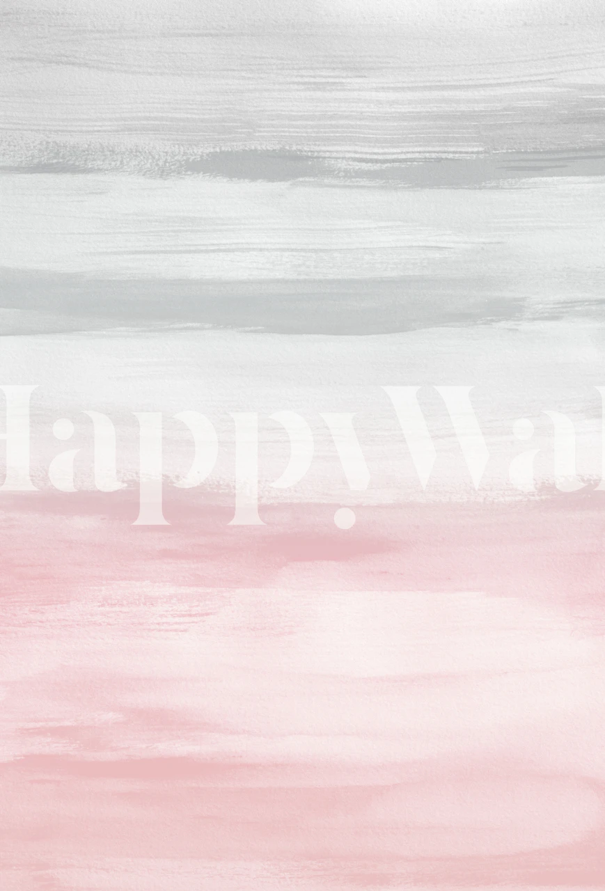 Blush and gray ombre abstract paint stroke wallpaper