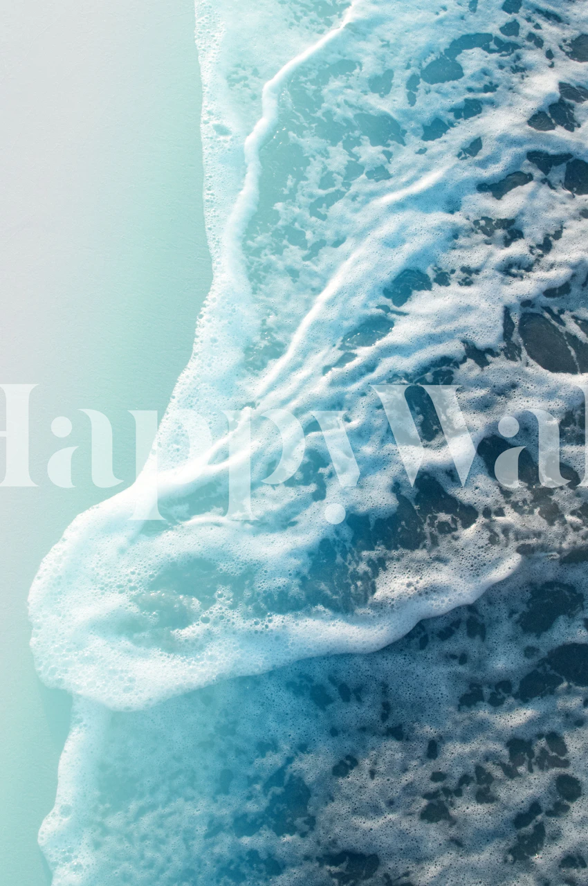 Ocean waves and turquoise foam wallpaper