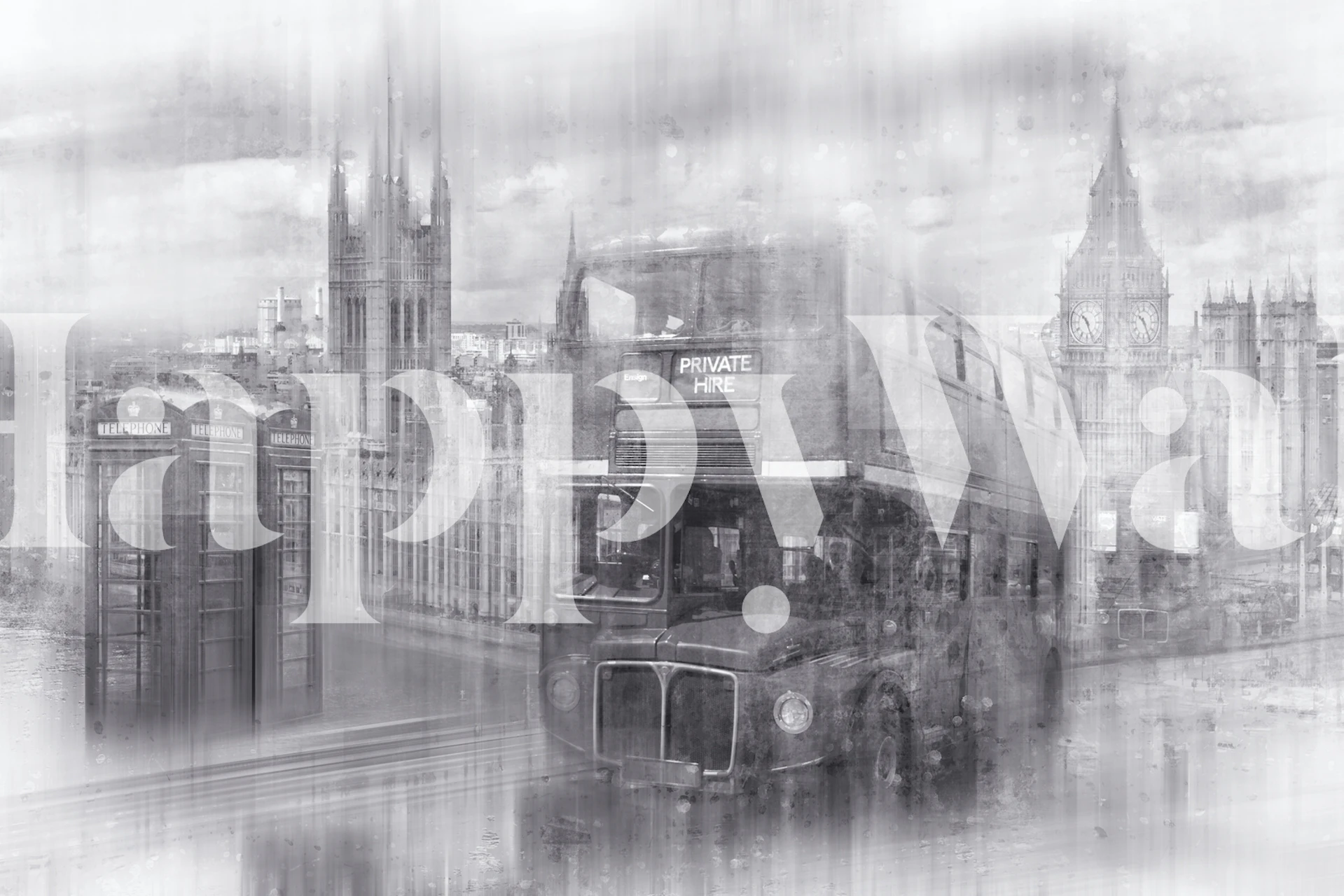 Monokromatski Westminster Collage tapeta u sobi