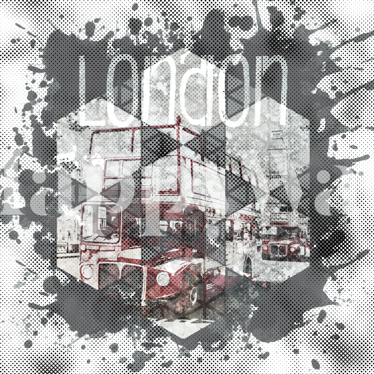 London streetscene wallpaper in a room