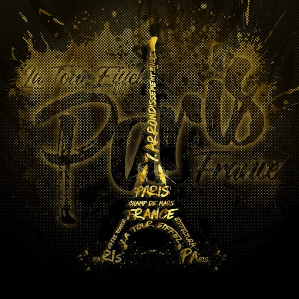 Eiffel Tower Golden Flames